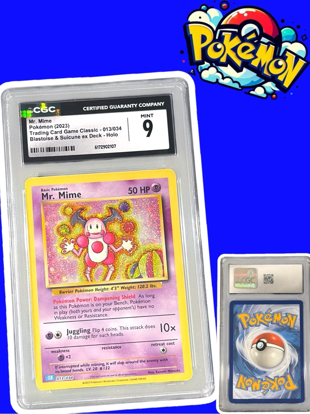 Pokémon TCG Classic Mr. Mime Holo #013/034 CGC 9 Mint